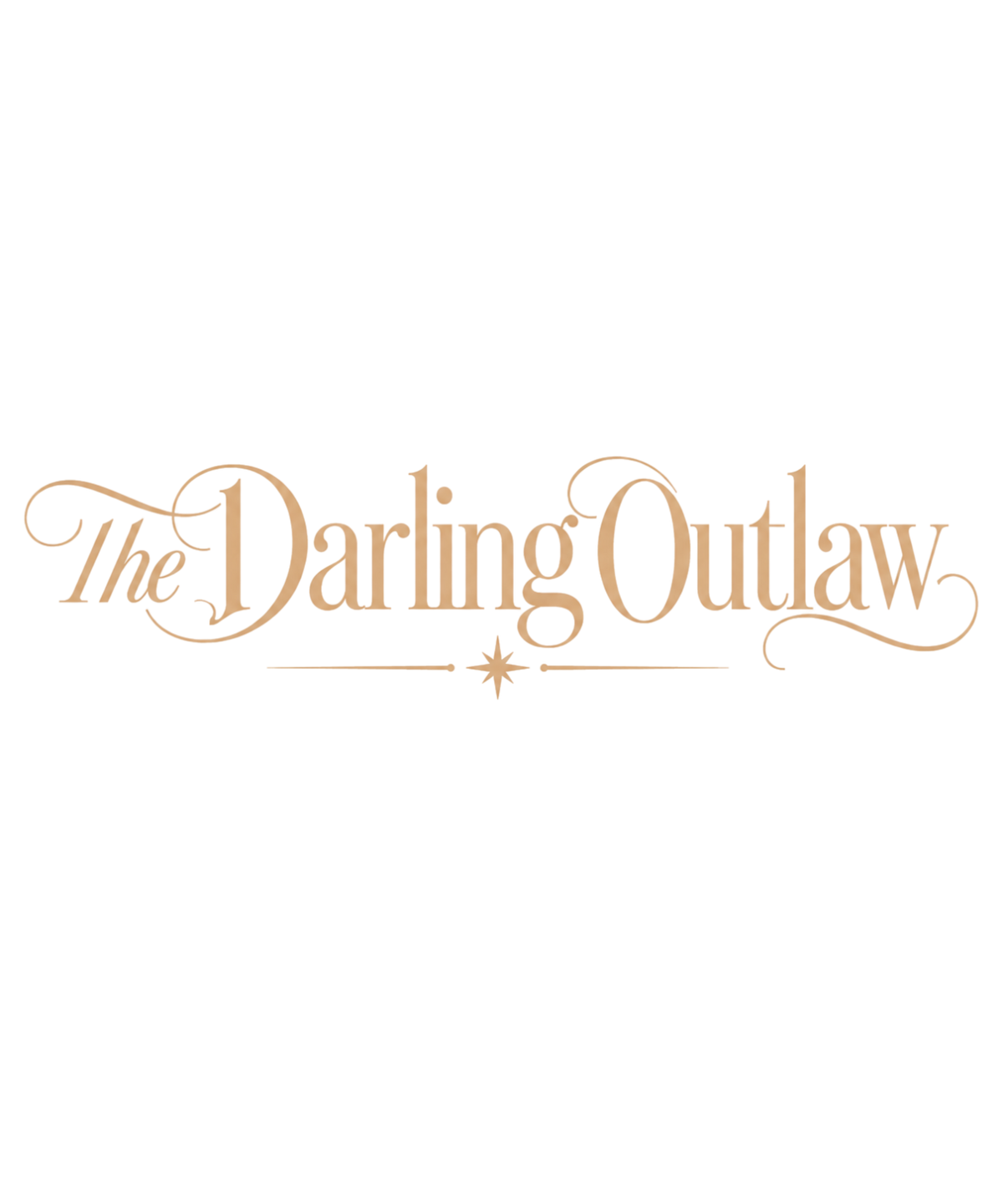 Antique-gold Darling Outlaw lettering design detail