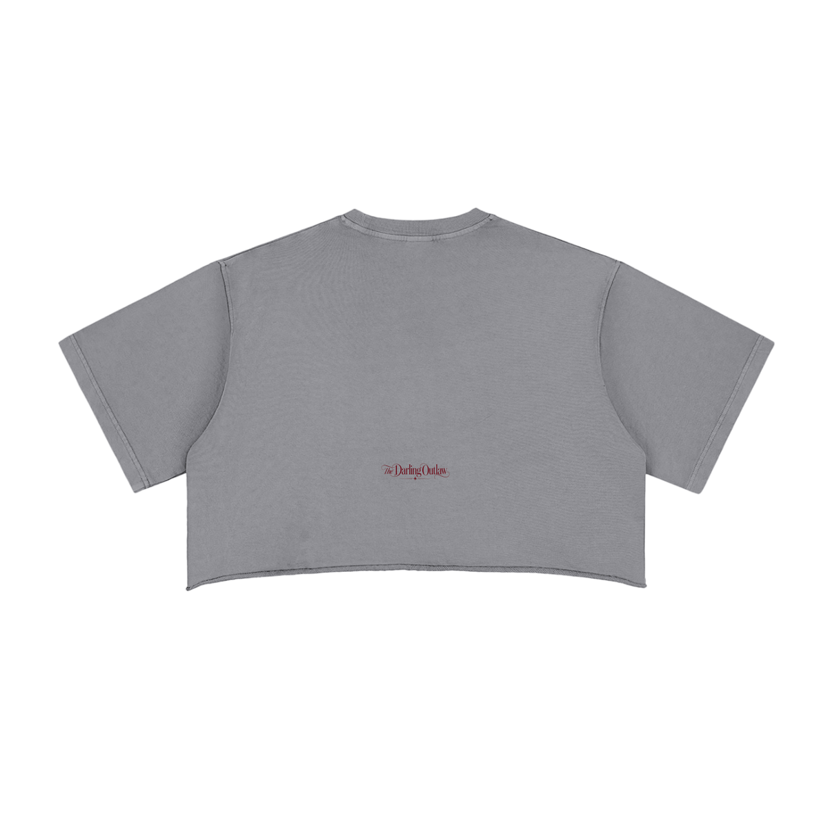 Gray Have a Day leopard-lettered cropped tee with raw hem — product view 5