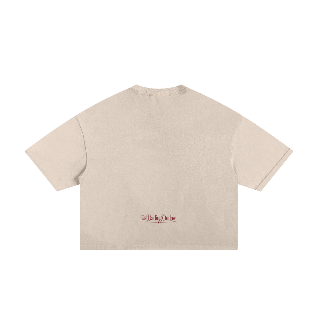 Pretty & Pissed frayed graphic tee with leopard-print lettering — product view 9
