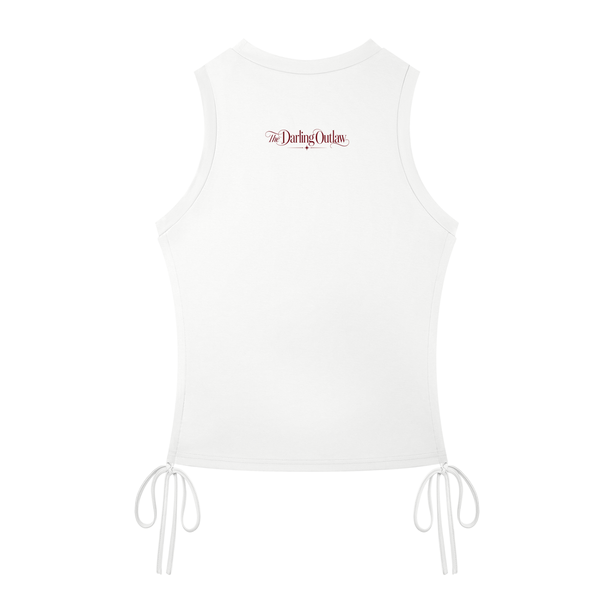White Well, Fuck sleeveless tank with burgundy lettering and a snake detail — product view 5